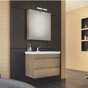 Drop Luxus 70 Wood - Πάγκος με Νιπτήρα &amp; Καθρέπτη