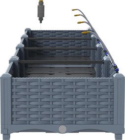 vidaXL Γλάστρα Κήπου 4 pcs Ανοιχτό Γκρι Ατσάλι