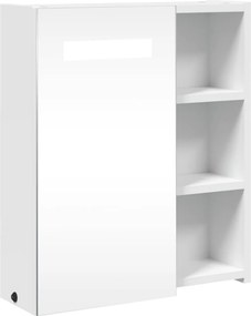vidaXL Καθρέφτης Μπάνιου με Ντουλάπι &amp; LED Λευκό 45 x 13 x 52 εκ.