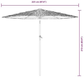 Ομπρέλα Κήπου με Ατσάλινο Ιστό Καφέ 223 x 223 x 213 εκ. - Καφέ