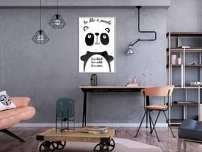 Αφίσα - Tolerant Panda - 20x30 - Μαύρο - Με πασπαρτού