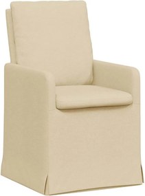 vidaXL Καρέκλες φαγητού 2 pcs Κρεμ 57 x 67 x 98 εκ ύφασμα