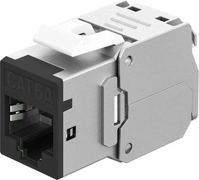 GOOBAY Keystone module RJ45 77943, CAT 6A STP, slim, toolfree, ασημί/μαύρο