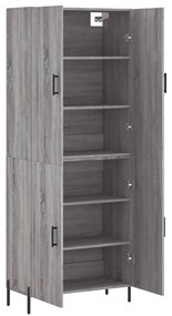 vidaXL Ντουλάπι Γκρι Sonoma 69,5 x 34 x 180 εκ. Επεξεργασμένο Ξύλο