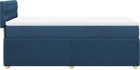 vidaXL Κρεβάτι Boxspring με Στρώμα Μπλε 80x200 εκ. Υφασμάτινο