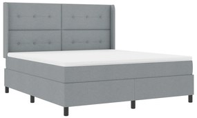 vidaXL Κρεβάτι με Στρώμα Γκρι Ανοιχτό 180x200 εκ. Υφασμάτινο