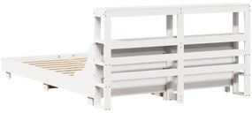 vidaXL Σκελετός Κρεβ. Χωρίς Στρώμα Λευκό 120x200 εκ Μασίφ Πεύκο