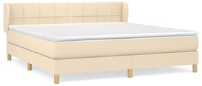 vidaXL Κρεβάτι Boxspring με Στρώμα Κρεμ 180x200 εκ. Υφασμάτινο