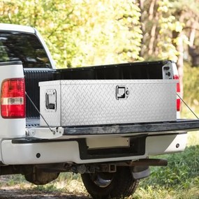 VEVOR Heavy Duty Aluminum Truck Bed Tool Box, Diamond Plate Tool Box with Side Handle and Lock Keys, Storage Tool Box Chest Box Organizer for Pickup, Truck Bed, RV, Trailer, 39&quot;x13&quot;x10&quot;, Silver