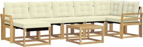 vidaXL Σειρά Καναπέ Εξωτερικού με μαξιλάρι 8 pcs Λευκό και Κρεμ