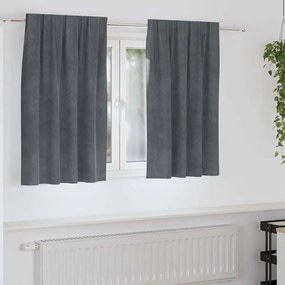 vidaXL Κουρτίνες με κουρτίνες 2 pcs Ανοιχτό γκρι 140 x 140 cm Βελούδο