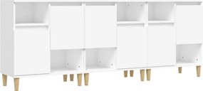 vidaXL Ντουλάπια 3 τεμ. Λευκό 60x35x70 εκ. Επεξεργασμένο Ξύλο