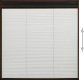 vidaXL Σήτα Παραθύρου Πλισέ Καφέ 120 x 120 εκ. από Αλουμίνιο