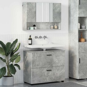 vidaXL Σετ Επίπλων Μπάνιου 2 pcs Γκρι σκυροδέματος 76,5 x 35 x 64 εκ