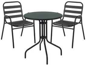 Σετ κήπου - Tραπεζαρία Sussie-Vergo Ι σετ 3τεμ μαύρο μέταλλο-αλουμίνιο Φ60x70εκ 60x60x70 εκ.