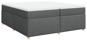 vidaXL Κρεβάτι Boxspring με Στρώμα Σκούρο Γκρι 200x200 εκ. Υφασμάτινο