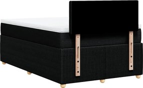 vidaXL Κρεβάτι Boxspring με Στρώμα Μαύρο 120x190 εκ. Υφασμάτινο
