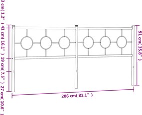vidaXL Ανταλλακτικό κεφαλάρι Λευκό 200 εκ. Μεταλλικό