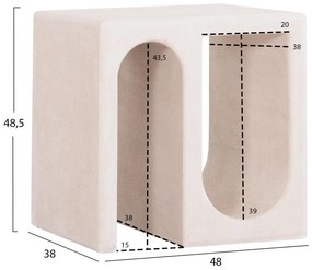 ΤΡΑΠΕΖΙ ΣΑΛΟΝΙΟΥ ΣΕΙΡΑ SANTORINI  MDF ΣΕ ΥΠΟΛΕΥΚΟ ΧΡΩΜΑ 48x38x48,5Υεκ.