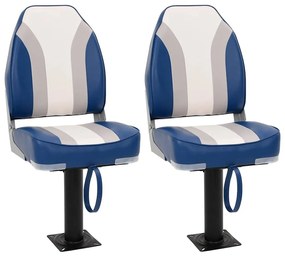 vidaXL Καθίσματα Σκάφους 2 Τεμ. με Ορθοστάτη 360° Περιστροφή