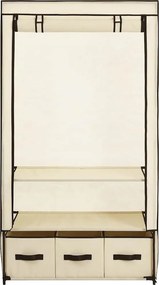 vidaXL Ντουλάπα Κρεμ 87x49x159 εκ. Ύφασμα