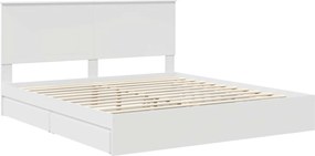 vidaXL Κρεβάτι Αποθήκης Λευκό 180 x 200 cm Επεξεργασμένο ξύλο