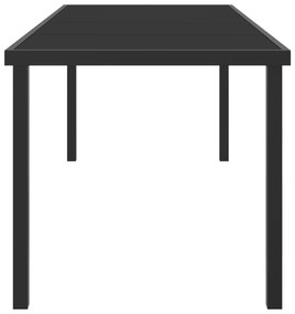 vidaXL Κήπος Τραπέζι Μαύρο 200x80x73 εκ Γυαλί ανθεκτικό στη θερμότητα