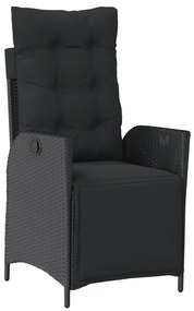 Σετ Τραπεζαρίας Κήπου 9 τεμ Μαύρο από Συνθ. Ρατάν με Μαξιλάρια 3213102