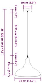 Κρεμαστό φωτιστικό ρυθμιζόμενου ύψους E27 Ø 31 cm Μεταλλικό - Κόκκινο