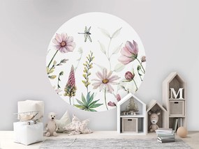 Fabulous Flowers Ταπετσαρια Τοιχου Ροζ Στρογγυλη 80cm