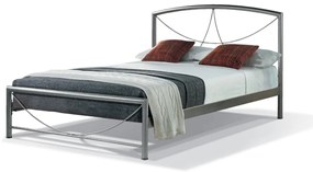 Κρεβάτι Βίκυ για στρώμα 160χ200 υπέρδιπλο με επιλογές χρωμάτων (Ασημί Σφυρ/το)