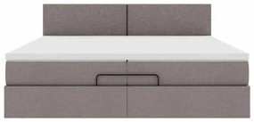 vidaXL Οθωμανικό κρεβάτι με στρώμα Taupe 200x200 cm Ύφασμα