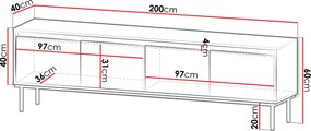 Έπιπλο τηλεόρασης Carmesi 4D-Leuko-Xriso