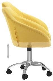 vidaXL Καρέκλες Τραπεζαρίας Περιστρεφόμενες 2 τεμ Κίτρινες Υφασμάτινες