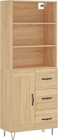 vidaXL Ντουλάπι Sonoma δρυς 69,5 x 34 x 180 εκ. από Επεξεργασμένο Ξύλο