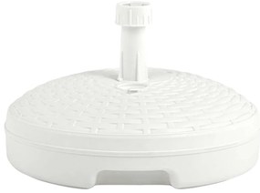 vidaXL Βάση Ομπρέλας Λευκή 20 Λίτρα Πλαστικό Ρατάν για Άμμο / Νερό