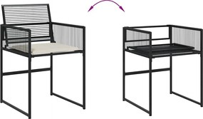 vidaXL Σετ Τραπεζαρίας Κήπου 5 Τεμαχίων Μαύρο Συνθ. Ρατάν με Μαξιλάρια