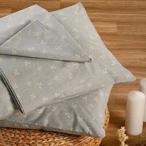 Κατωσέντονο Amour Με Λάστιχο (Σετ 3τμχ) Blue-Beige Melinen Υπέρδιπλo 160x232cm 100% Βαμβάκι