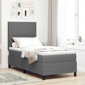 vidaXL Κρεβάτι Box Spring με Στρώμα & LED Ανοιχτό Γκρι 80x200 εκ. Ύφασμα Κορντούρο