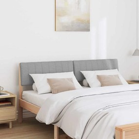 vidaXL Ταπετσαρισμένο κεφαλάρι Ανοιχτό γκρι 160 cm