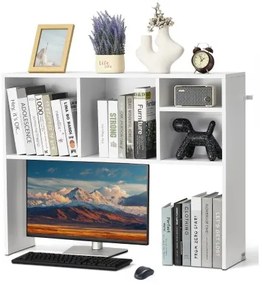 VEVOR Desktop Bookshelf White Desktop Storage Organizer 1-Tier for Office &amp; Home