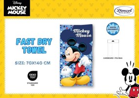 Πετσέτα Θαλάσσης Quick Dry Disney Home Mickey 16 70X140 Blue 100% Microfiber - Disney Home
