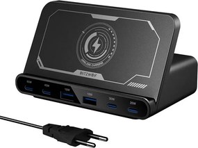 Blitzwolf BW-S27 160W, 2xUSB-A, 4xUSB-C, 15W wireless charger (black)