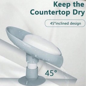 Επιτραπέζια Πλαστική Σαπουνοθήκη με Βεντούζα - Γκρι