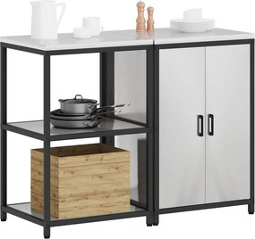 vidaXL Σετ Αποθήκευσης Κουζίνας HATTEM 2 pcs Ασημί Ανοξείδωτο Ατσάλι