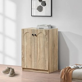 Παπουτσοθήκη-ντουλάπι Ambera σε sonoma απόχρωση 60x36.5x81.5εκ Υλικό: CLIPBOARD WITH 3D PAPER WOOD - MDF 123-000263