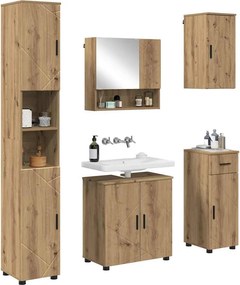 vidaXL Σετ Επίπλων Μπάνιου 5 τμχ. Artisan Δρυς 61 x 35 x 64 εκ.