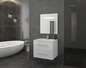 Drop Torino 60 White 2  MDF - Πάγκος με Νιπτήρα &amp; Καθρέπτη Led