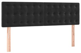 vidaXL Κρεβάτι Boxspring με Στρώμα &amp; LED Μαύρο 140x190 εκ. Βελούδινο