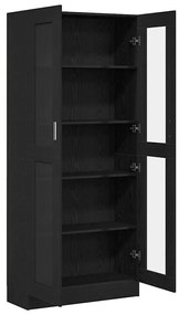 vidaXL Βιβλιοθήκη Μαύρη δρυς 82.5 x 30.5 x 185 cm Επεξεργασμένο ξύλο